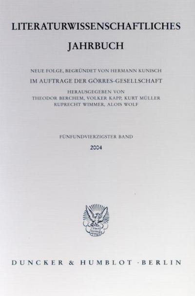 Literaturwissenschaftliches Jahrbuch