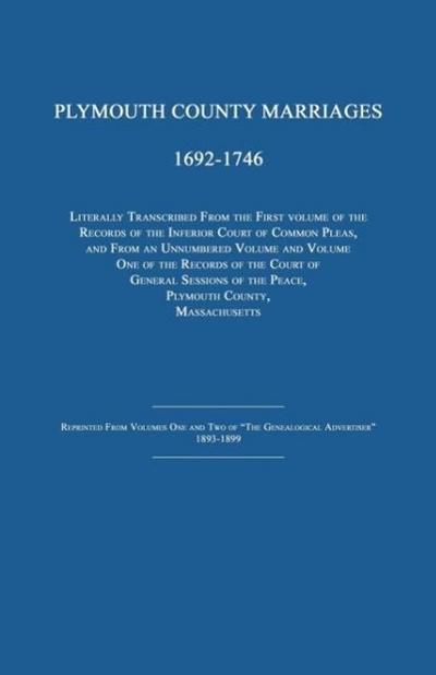 Plymouth County Marriages 1692-1746