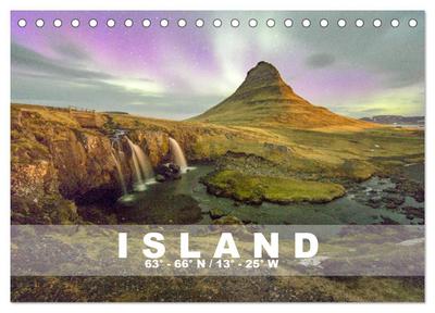 ISLAND 63° - 66° N / 13° - 25° W (Tischkalender 2024 DIN A5 quer), CALVENDO Monatskalender