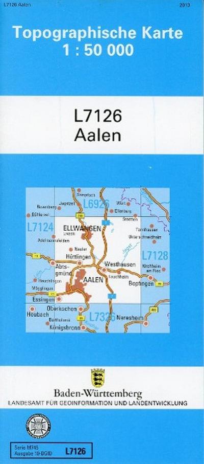 Topographische Karte Baden-Württemberg, Zivilmilitärische Ausgabe - Aalen