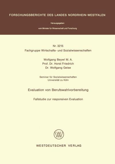 Evaluation von Berufswahlvorbereitung