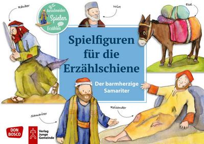 Der barmherzige Samariter. Spielfiguren für die Erzählschiene.