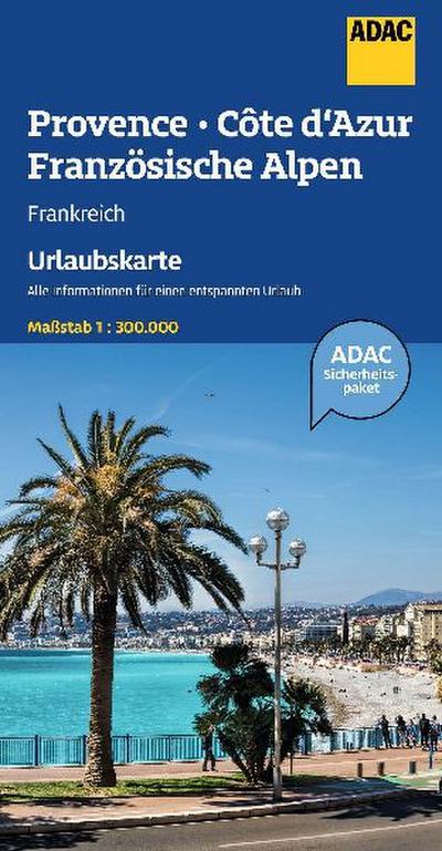ADAC Urlaubskarte Provence, Französiche Alpen, Cote d’Azur 1:300.000