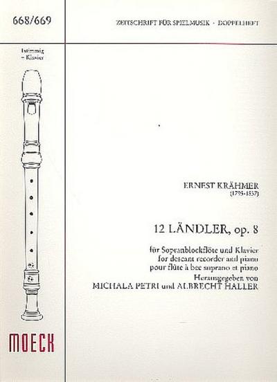 12 Ländler op.8für Sopranblockflöte und Klavier