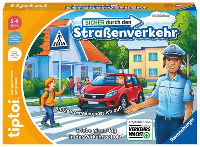 Ravensburger tiptoi Spiel 00173 - Sicher im Straßenverkehr - Lernspiel ab 4 Jahren, lehrreiches Verkehrsspiel für Jungen und Mädchen, für 1-4 Spieler