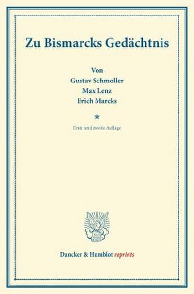 Zu Bismarcks Gedächtnis.