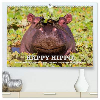 Emotionale Momente. Happy Hippo / CH-Version (hochwertiger Premium Wandkalender 2024 DIN A2 quer), Kunstdruck in Hochglanz
