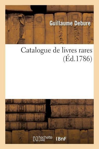 Catalogue de Livres Rares