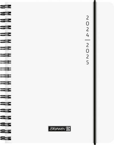 Schülerkalender 2024/2025 "Plain White", 2 Seiten = 1 Woche, A6, 208 Seiten, weiß