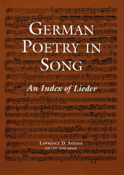 German Poetry in Song