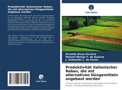 Produktivität italienischer Reben, die mit alternativen Düngemitteln angebaut werden