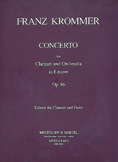 Concerto e minor op.86for clarinet and orchestra