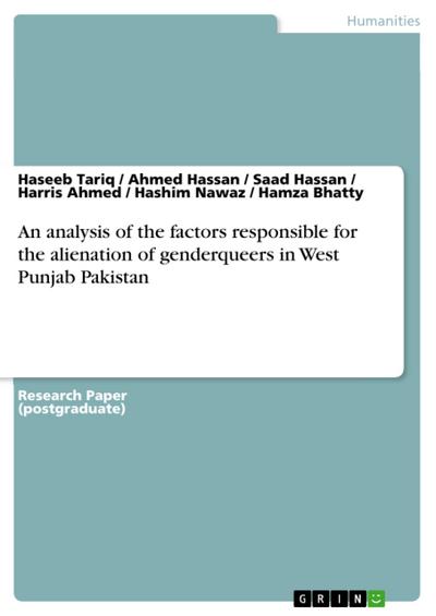 An analysis of the factors responsible for the alienation of genderqueers in West Punjab Pakistan