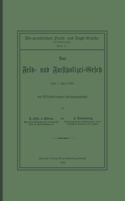 Das Feld- und Forstpolizei-Gesetz