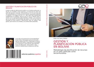 GESTIÓN Y PLANIFICACIÓN PÚBLICA EN BOLIVIA