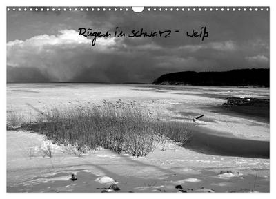 Rügen in schwarz-weiß (Wandkalender 2027 DIN A3 quer), CALVENDO Monatskalender