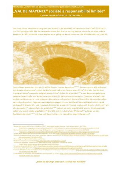 "VAL DE MAYENCE" société à responsabilité limitée" - NOTRE DEVISE: RÉDUIRE QC. EN CENDRES