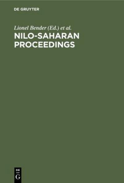 Nilo-Saharan Proceedings