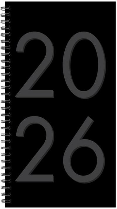 Black 2026 3.5 X 6.5 Softcover Weekly Spiral