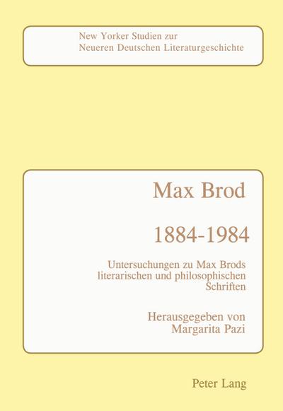 Max Brod 1884 ¿ 1984