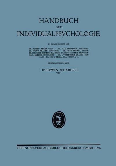 Handbuch der Individualpsychologie