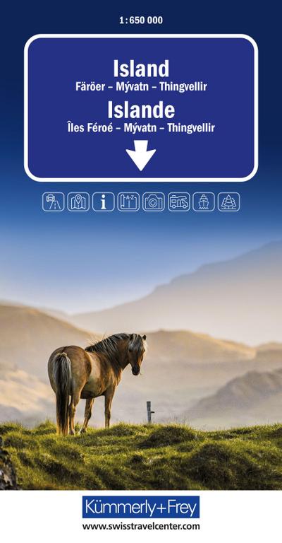 Kümmerly+Frey Strassenkarte Island 1:650.000
