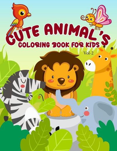 Cute Animal’s Coloring Book for Kids Vol-2