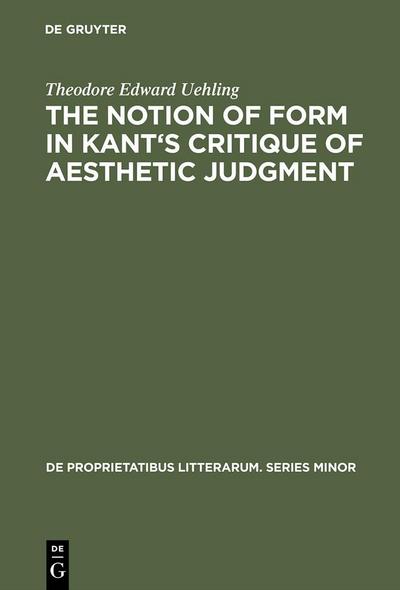 The notion of form in Kant’s Critique of aesthetic judgment