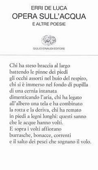 Opera sull’acqua e altre poesie