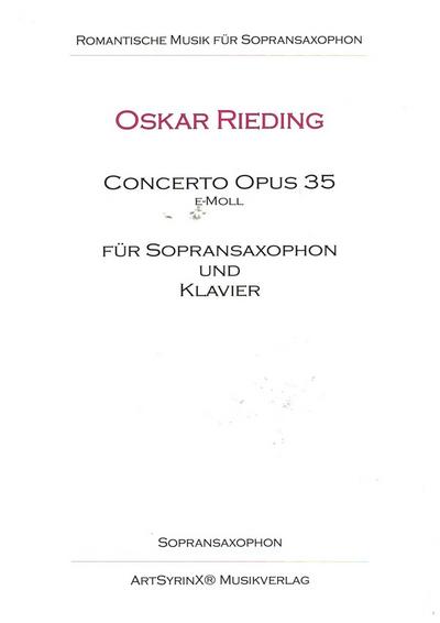 Concerto e-Moll op.35für Sopransaxophon und Klavier