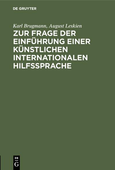 Zur Frage der Einführung einer künstlichen internationalen Hilfssprache