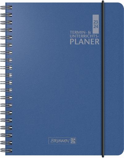 BRUNNEN 1075961304 Wochenkalender Lehrerkalender Termin- & Unterrichtsplaner 2023/2024 Lehrer-Sortiment 2 Seiten = 1 Woche Überformat A5: 17 x 24 cm Baladek-Einband blau