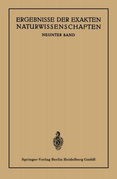 Ergebnisse der Exakten Naturwissenschaften