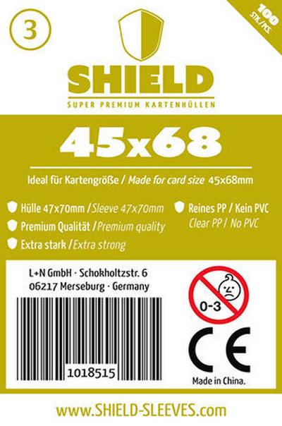 Shield 3 - 100 Super Premium Kartenhüllen für Kartengröße 45