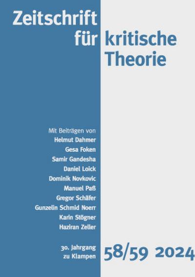 Zeitschrift für kritische Theorie, Heft 58/59