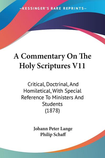 A Commentary On The Holy Scriptures V11