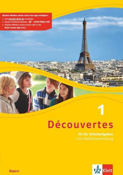 Découvertes 1. Fit für Schulaufgaben. Arbeitsheft mit Lösungen und Mediensammlung online 1. Lernjahr