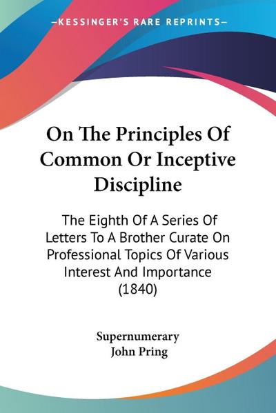 On The Principles Of Common Or Inceptive Discipline