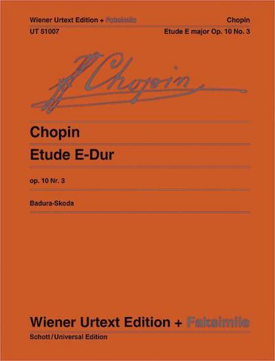 Etude E-Dur: Nach den Autografen, Abschriften und Originalausgaben. op. 10/3. Klavier. (Wiener Urtext Edition) - Paul Badura-Skoda