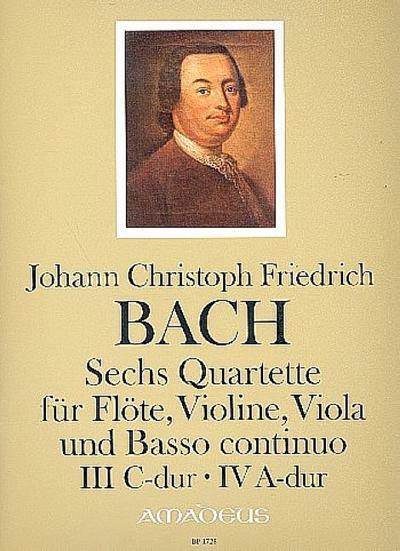6 Quartette Band 2 für Flöte, Violine, Violaund Bc