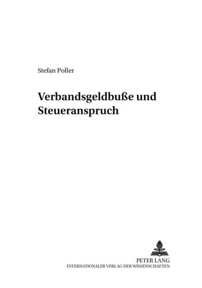 Verbandsgeldbuße und Steueranspruch