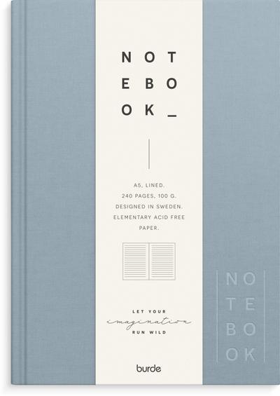Burde Notizbuch Textil hellblau liniert A5