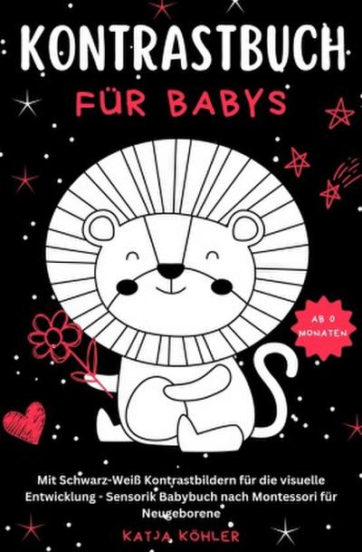 Kontrastbuch für Babys Mit Schwarz-Weiß Kontrastbildern für die visuelle Entwicklung Sensorik Babybuch nach Montessori für Neugeborene