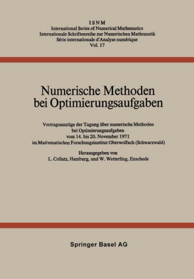 Numerische Methoden bei Optimierungsaufgaben