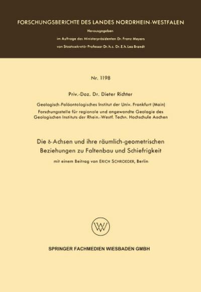 Die ¿-Achsen und ihre räumlich-geometrischen Beziehungen zu Faltenbau und Schiefrigkeit