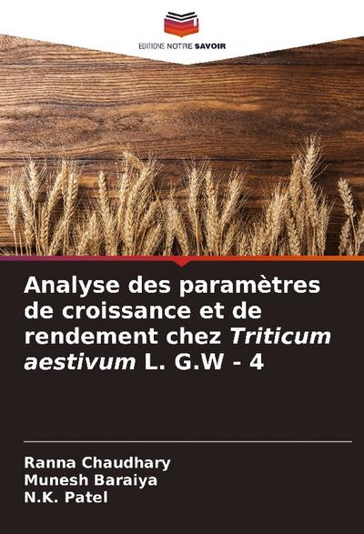Analyse des paramètres de croissance et de rendement chez Triticum aestivum L. G.W - 4