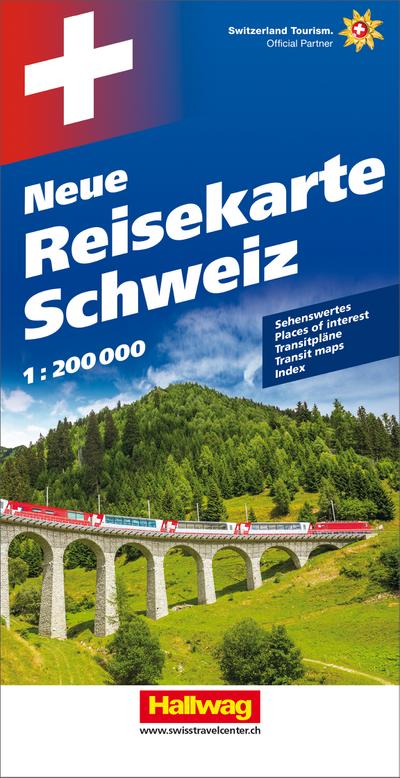 Hallwag Straßenkarte Grosse Reisekarte Schweiz. Nouvelle carte touristique Suisse