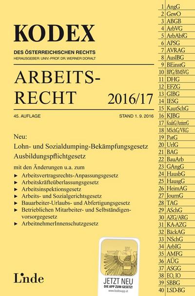KODEX Arbeitsrecht 2016/17 (Kodex des Österreichischen Rechts)