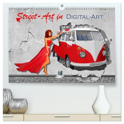 Street-Art in Digital-Art by Mausopardia (hochwertiger Premium Wandkalender 2026 DIN A2 quer), Kunstdruck in Hochglanz