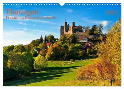Thüringen Freistaat in Deutschlands Mitte (Wandkalender 2024 DIN A3 quer), CALVENDO Monatskalender